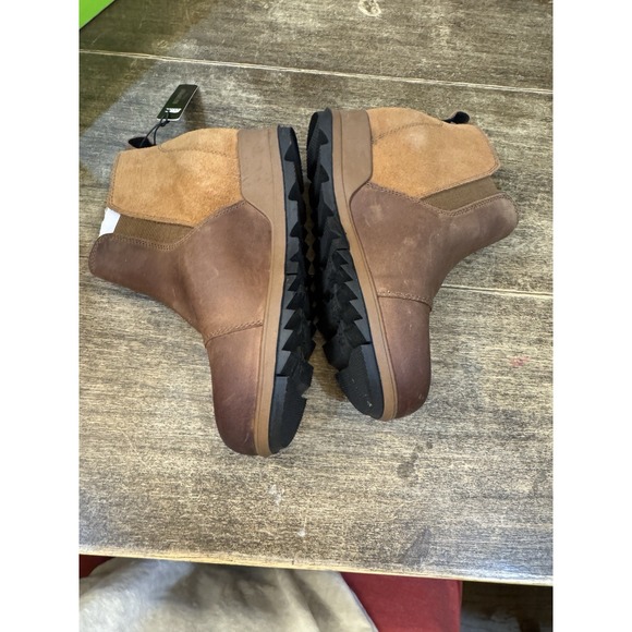 Sorel Women's Evie Leather Wedge Ankle Boot Suede Leather Brown Tan Size 7.5 - Picture 6 of 11